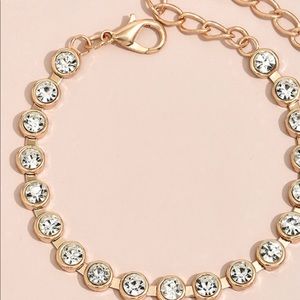 NEW STYLE DIAMOND-STUDDED GOLD PLATED ROUND BRACELET